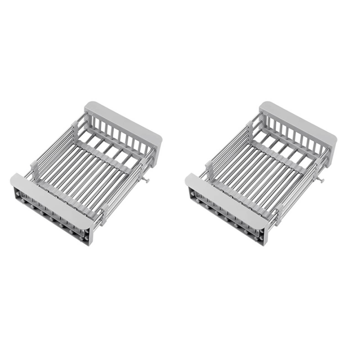 2X Adjustable Telescopic Kitchen Insert Storage Organizer over Sink ...