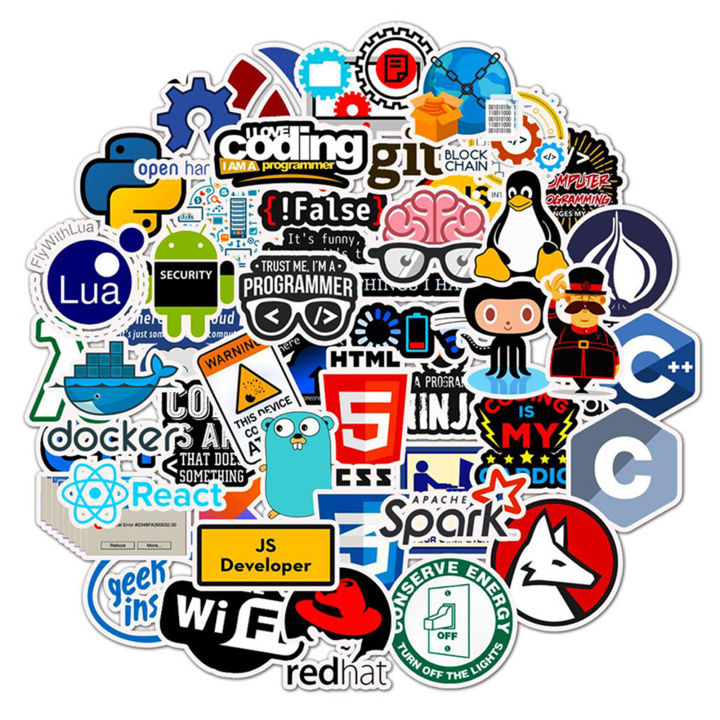 Luggage%20Stickers%20Waterproof%20Multi-patterns%20Programmer%20Programming%20Computer%20Stickers%20-%20Image%202