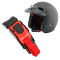 Plastic Motorcycle Helmet Speed Clip Chin Strap Quick Release Pull Buckle Black + Red. 