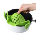 【Hot】 Universal Silicone Clip-On Pan Pot Strainer Anti-Spill Pasta Pot Strainer Food Grade Rice Fruit Colander Strainer Kitchen Items. 