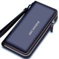 Zip Clutch Handbag BABAOCARY Large Capacity Business Men's Mobile Phone Bag Long Wallet Multiple Card Slots. 