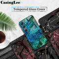For Samsung A15 case Fashion Marble Tempered Glass Protector Soft Frame Silicon Cover For Samsung Galaxy A15 Back Cover Phone cases. 