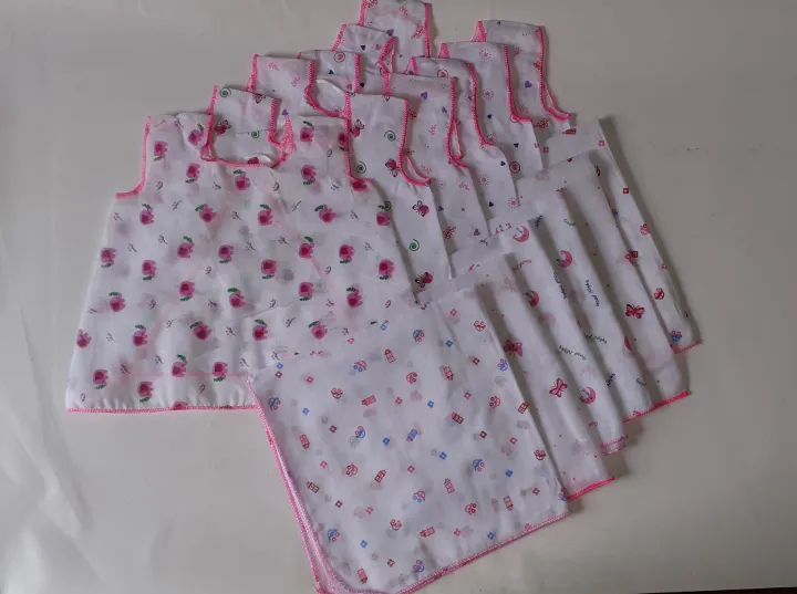 New born baby nappies with frocks 6 pcs 18" X 18"  for girls and boys
