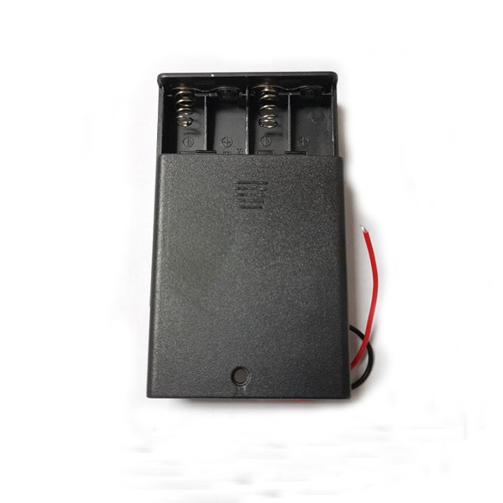 1pcs/lot%20Plastic%204%20Aaa%20Case%20Holder%20Storage%20Plastic%20Box%20Spring%20Clip%20Black%20Red%20Wire%20Leads%20With%20Cover%20Switch%20-%20Image%203