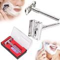 Platinum Bladed Double Edge Razor Kit for Zero Irritation - Stainless Steel Safety Razor Kit for Comfortable Wet Shaving. 