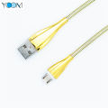 Micro USB fabric fast charging Data cable with  colour. 