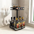 2 layer rotatable spice rack, kitchen spice rack, 2 Tier spice rack, Square shape spice rack. 