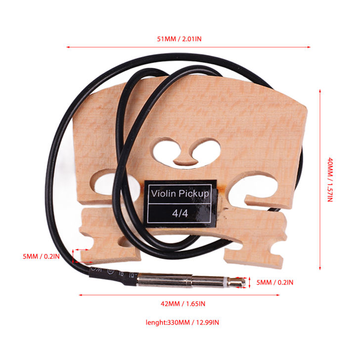 Wooden%204/4%20Violin%20Bridge,%20Excellent%20High%20Sensitivity%20Pickup%20Violin%20Maple%20Bridge%20for%20Preamplifier%20-%20Image%202