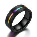 BAC 8mm high quality black ring fashion ring groove ring/brushed ring/fashion ring. 
