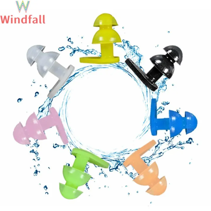 Windfall 1 Pair Kids Adult Diving Water Sports Swimming With Collection Box Soft Waterproof Earplugs Dust-Proof Ear Silicone Sport Plugs #437877