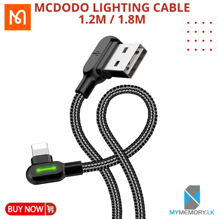 MCDODO%201.2m%201.8m%20Fast%20Charging%20USB%20Lighting%20Cable%20for%20iPhone%20with%20Nylon%20Braided%20Wire%20and%2090%C2%B0%20Elbow%20Design,%202.0A%20Max%20-%20Image%203