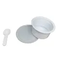 Yoghurt Cups with Lid Set of 100 Cups With/Without Spoons White. 