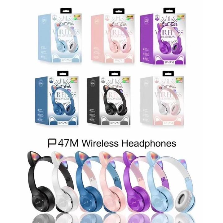 Wireless%20Gaming%20Headset,%20Bluetooth%205.0%20Cat%20Ear%20Headphones,%20Kids%20Headphones%20P47M,%20LED%20Light%20Up%20Bluetooth%20Over%20Ear%20Headphones%20for%20Kids%20and%20Adults%20Wearing%20-%20Image%206