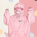 Hooded Korean Style Girl Wide ﹠ Loose Girl Sweater Spring and Autumn Japanese Style Soft Girl Coat Cute Pig - Embroidery and Artificial Thorn ︵. 