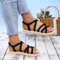 【ZIME】Women's Fashionable Lace-up Non-Slip Wear-Resistant Soft Bottom Comfortable Flat Heel Sandals. 