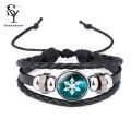 Sunny Time Gem Braided Genshin Bracelet Multi Layers Faux Leather Genshin Bracelet Hand Decoration. 