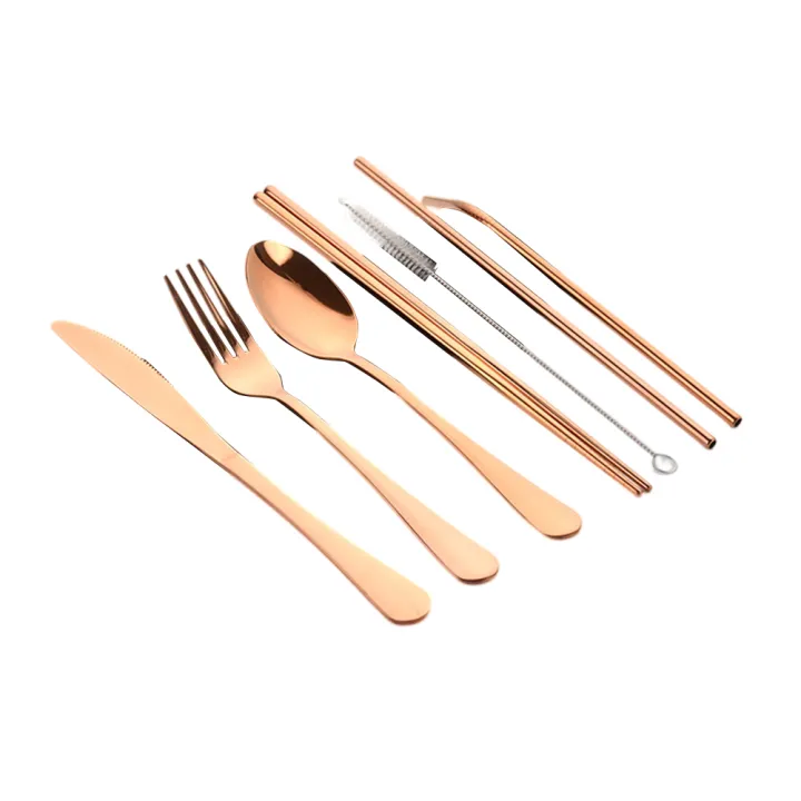 8pcs%20Outdoor%20Cutlery%20Set%20304%20Stainless%20Steel%20Spoon%20Fork%20Chopsticks%20Juice%20Straw%20With%20Bag%20Dinnerware%20Kitchen%20Accessories%20-%20Image%207