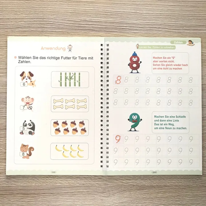 German%20Children's%20Books%2013x19cm%20Deep%20Groove%20Magic%20Book%20Alphabet%20Learning%20Numbers%20Free%20Handwritten%20German%20Magic%20Practice%20Copybook%20-%20Image%202