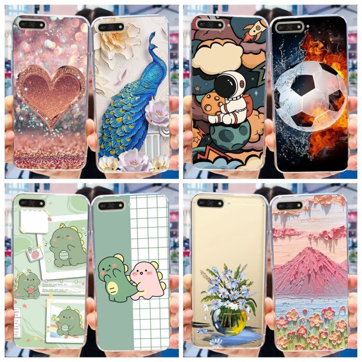 For Huawei Y6 2018 Case ATU-L11 ATU-LX3 Stylish Painted Back Cover Soft Silicone Phone Cases For Huawei Y 6 Y6 Prime 2018 Bumper