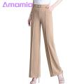 Lady Slacks Full Length ple Casual Loose Long Office Pants. 