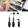 UHF Wireless Saxophone Microphone System Professional Clip-on Radio Microphone for Stage Performance Instruments. 