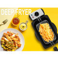 Migeet Stainless-Steel Electric Deep Fryer with Timer and Temperature Knobs, Fried Chicken Burger Fries Temperature Control Large Capacity Stainless Steel. 