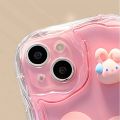 HOCE Cute 3D Ears Animal Cartoon Phone Cases For iPhone 11 12 13 14 15 Pro Max X XS XR 7 8 Plus SE2 SE3 Case Lovely Animal Soft Clear Wavy Bumper Cover. 