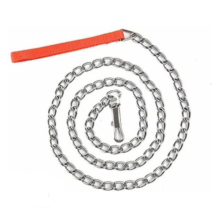 Heavy Duty Metal Dog Chain Leash with Handle – For Dogs & Puppies (All ...