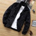 Jacket Men's Stand Collar Loose Thickened Coat Wide Men 2024 Double-Sided Korean Style Fleece Autumn and Winter Fleece-lined Polar Fleece ˆ. 