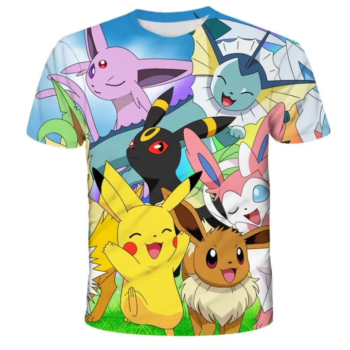 Pokemon%20Pikachu%203D%20Print%20T%20Shirt%20Cartoon%20Short%20Sleeve%20Children%20T-Shirts%20Summer%20Kids%20Girls%20Tops%20Toddle%20Clothes%20BABY%204-14y%20-%20Image%202