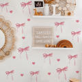 Cute Bow Fridge Stickers Boho Pink Wall Decorative Stickers Love Heart Bow Pvc for Dorm Room Bedroom Kids Girls Room. 