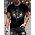 Men animal T-shirt summer short sleeve pullover o neck lion print 3D oversized designer top black casual vintage male clothes. 