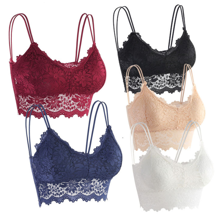 Flower Lace Bra Top Wire Free Push Up Bra Body Shaping Women Underwear Full Cup Seamless Bras