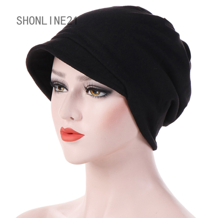 Shonline Women Cancer Chemo Hat Beanie Cap Twisted Knot Turban Head Wrap Beanie Scarf Turban Head Wrap Cap Turban Wrap Cap Islamic Clothing