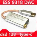 DAC ES9318 USB Type C Headphone Adapter HiFi Decoding AMP Adapter. 