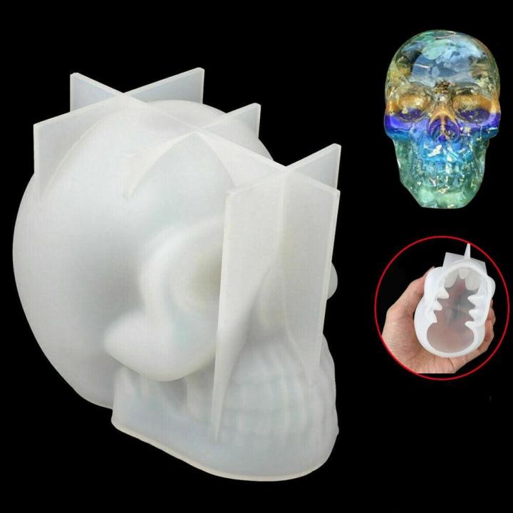 3D Skull Silicone Mold 3D Resin Casting Mold Home Decoration Mold Silicone Candle Mold Bone-shaped Candle Mold Silicone Resin Casting Tool Halloween Candle Mold Skull Candle Mold Resin Casting Mold