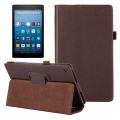 （COD)For Amazon Kindle Fire HD8 (2017) Litchi Texture Horizontal Flip Leather Case with Holder. 