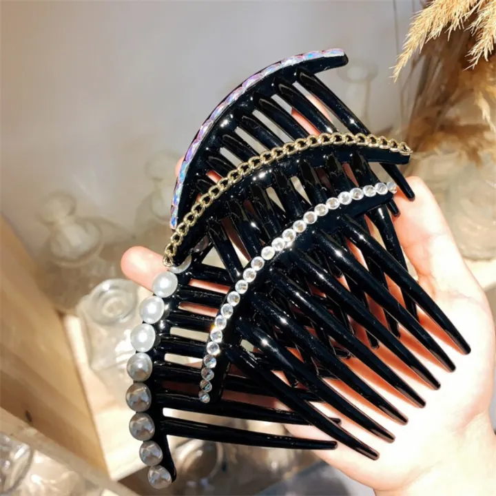 Vintage%20Pearl%20Crystal%20Hairclips%20Fashion%20Women%20Girls%20Maker%20Bun%20Hair%20Combs%20Plastic%20Shiny%20Chain%20Hair%20Accessories%20Ornament%20Headdress%20-%20Image%204