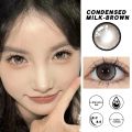 OVOLOOK-2 s/pair 10 Tone Colored Lenses for Eyes Beauty Contact Lenses Comestic Eye Color Lens 14mm for Myopia with Container. 