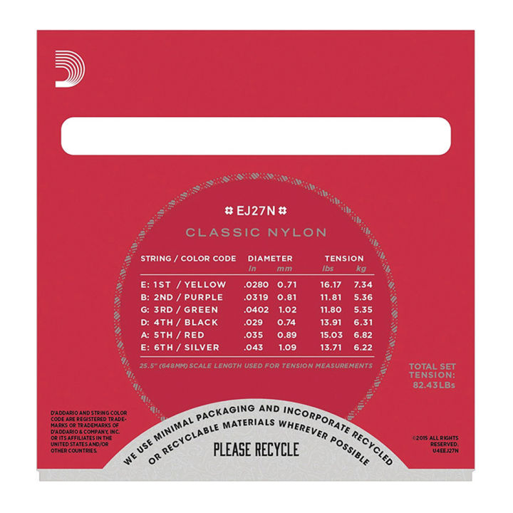 D'Addario%20Nylon%20Classical%20Guitar%20Strings%20EJ27N%20Daddario%20-%20Image%203