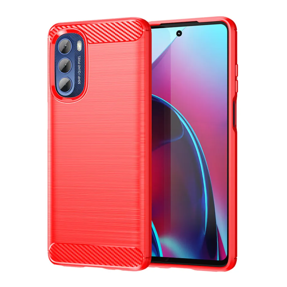 Leweisi Carbon Fiber Bumper Phone Case For Motorola Moto G Stylus