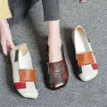 【ZOSR】jxLoafers Women Mules Leather Shoes Casual Flat Shoes Mary Jane Vintage Korean Shoes For Women Slippers INS New3/8. 