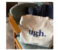 2PC Reusable Cotton Tote Bag, Eco-Friendly, Washable Beach Shopping Bag, Natural Color, 16x15.5x5 Inches. 