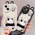 Phone Case For Samsung Galaxy A15 A14 A13 4G 5G A21S A22 A05 A05S A04S A04 A04E A02 A02S A03 Core Back Cover Casing Fashion 3D Wavy Curved Edge Cartoon 3D Cute Panda Doll Ears Creative Silicone Protection Shockproof Soft Back Cover. 