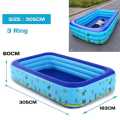 INTIME 10 feet Inflatable pool(305CM X 183CM X 60CM) Family Swimming Pool 3 Layer Extra Large Rectangular Kids Swimming Pool Indoor Outdoor. 