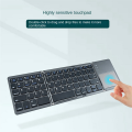 Bluetooth Keyboard Folding Wireless Keypad Touchpad for IOS/Android/ Tablet Mobile Phone Keyboard Easy Install Silver. 