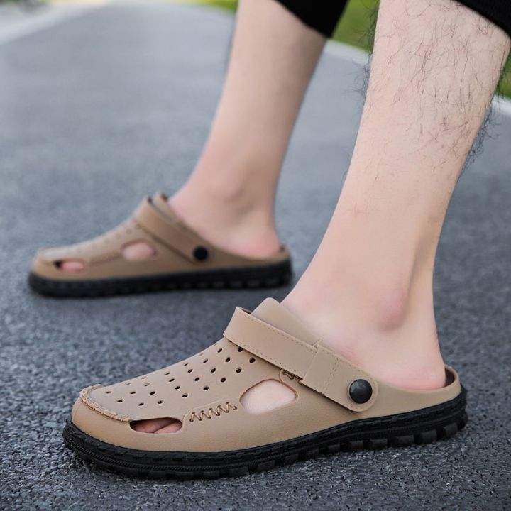 Sandals%20Men's%20Slippers%20Men's%20Hole%20Shoes%20Men's%20Korean%20Style2023Summer%20Men's%20Beach%20Shoes%20Rubber%20Sole%20Gel%20Shoes%20Sandals%20Men%20-%20Image%203