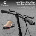 WEST BIKING Ultra Fine Fiber Leather Mountain Bike Handlebar Short/long Bike Grip Handlebar End Anti Slip Aluminum Lock. 