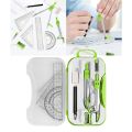 Math Geometry Kit Protractor Compass Set Triangle Ruler Stationery Eraser for Drafting Engineering Office Tools Teachers. 