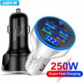 Udry 250W Car Charger 5Ports Super Fast Charging Adapter Quick Charge 3.0 For iPhone 12 13 Xiaomi Note Samsung Huawei In Car. 